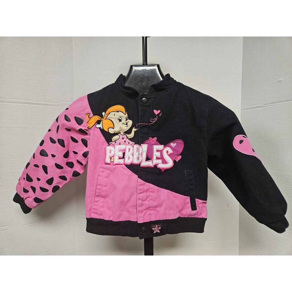 Pebbles JH Design jacket Size 7 Bomber 1980s-1990s Kids Retro Flintstones